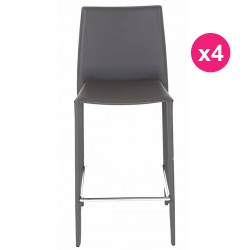 Conjunto de 4 cadeiras trabalho plano cinza KosyForm