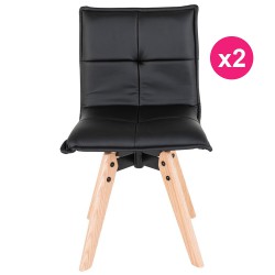 Set of 2 chairs leather black KosyForm