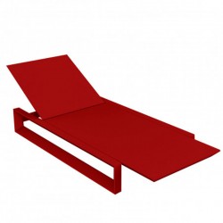 Deckchair long frame Vondom red mat