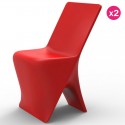 Conjunto de 2 cadeiras Vondom design Sloo vermelho