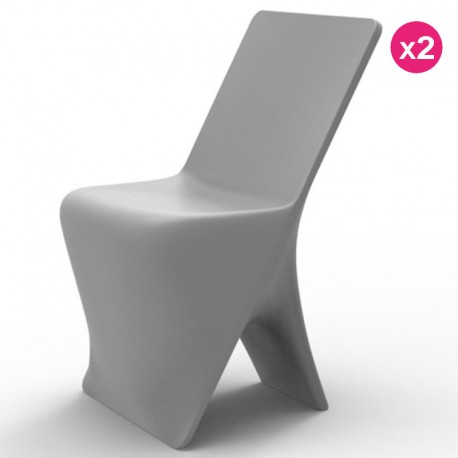 Juego de 2 sillas VONDOM diseño Sloo Grisr