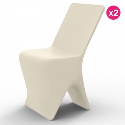 Conjunto de 2 sillas VONDOM diseño Sloo ecru