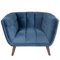 Meryl KosyForm silla de terciopelo azul y nogal