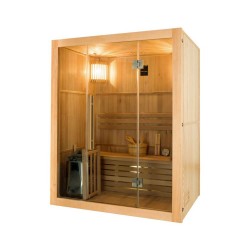 Traditionelle Sauna Sense 3-Sitzer-Vollpackung mit 3,5 kW Harvia Ofen + Steine & Zubehör