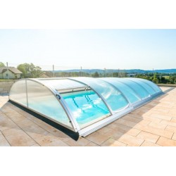 Zwembadschuilplaats in aluminium en polycarbonaat 390 x 642 x 75