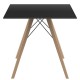 Dining Table Vondom Faz Wood Tray 80 Black Carre and Feet Natural Oak
