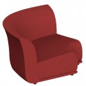 Sofa Sofa Vondom design Suave hoek in waterafstotende stof rood Granaat 1046