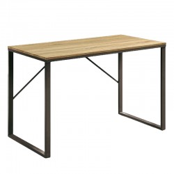 Rechteckiger Schreibtisch 120x60 helles Holz und schwarzes Metall KosyForm