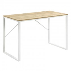 Rechteckiger Schreibtisch 120x60 helles Holz und weißes Metall KosyForm