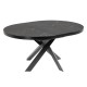 Table extensible 120 à 190x100 plateau rond grès cérame noir gris KosyForm