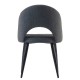 Lot de 4 Chaises Chaise avec dossier ergonomique et tissu gris foncé pieds noirs KosyForm