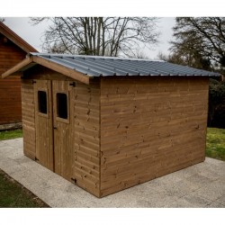 Garden shed Habrita Thiers in solid wood 11.97 m2 with steel roof