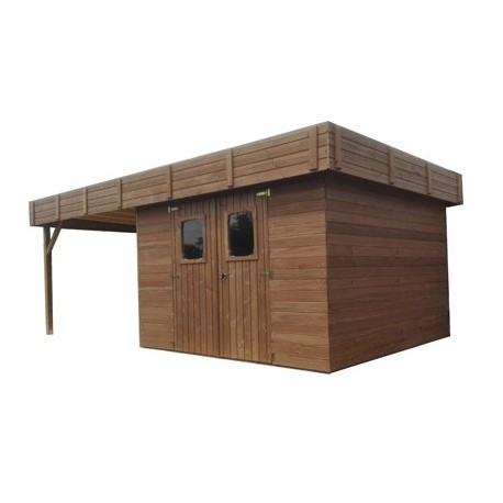 Casetta da giardino Habrita Thizy in legno termotrattato 11,53 m2 con tetto in acciaio