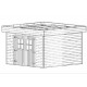 Wooden garden shed Habrita 14.75 m2 with flat roof