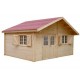 Casetta da giardino Habrita in legno massello 25,37 m2 con tetto piano in acciaio