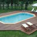 Pool Wood Ubbink Océa 400X610 H130cm Liner Blue