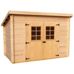 Casetta da giardino Habrita Dalmat in legno massello 5,20 m2 con piastre ondulate sul tetto