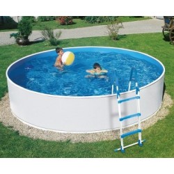 Schwimmbad Azuro Round Graphite-weiß 360x120