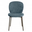 Conjunto de 2 cadeiras de jantar Bala tecidos azuis com base de metal preto VeryForma