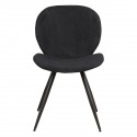Set de 2 sillas de comedor Ania Black Fabric Base Metal VeryForma