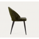 Conjunto de 4 Cadeiras de Veludo Verde com Encosto Ergonômico Pernas Pretas VeryForma